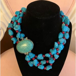 Charming Turquoise short necklace from Italy. Beautiful with New store tag price